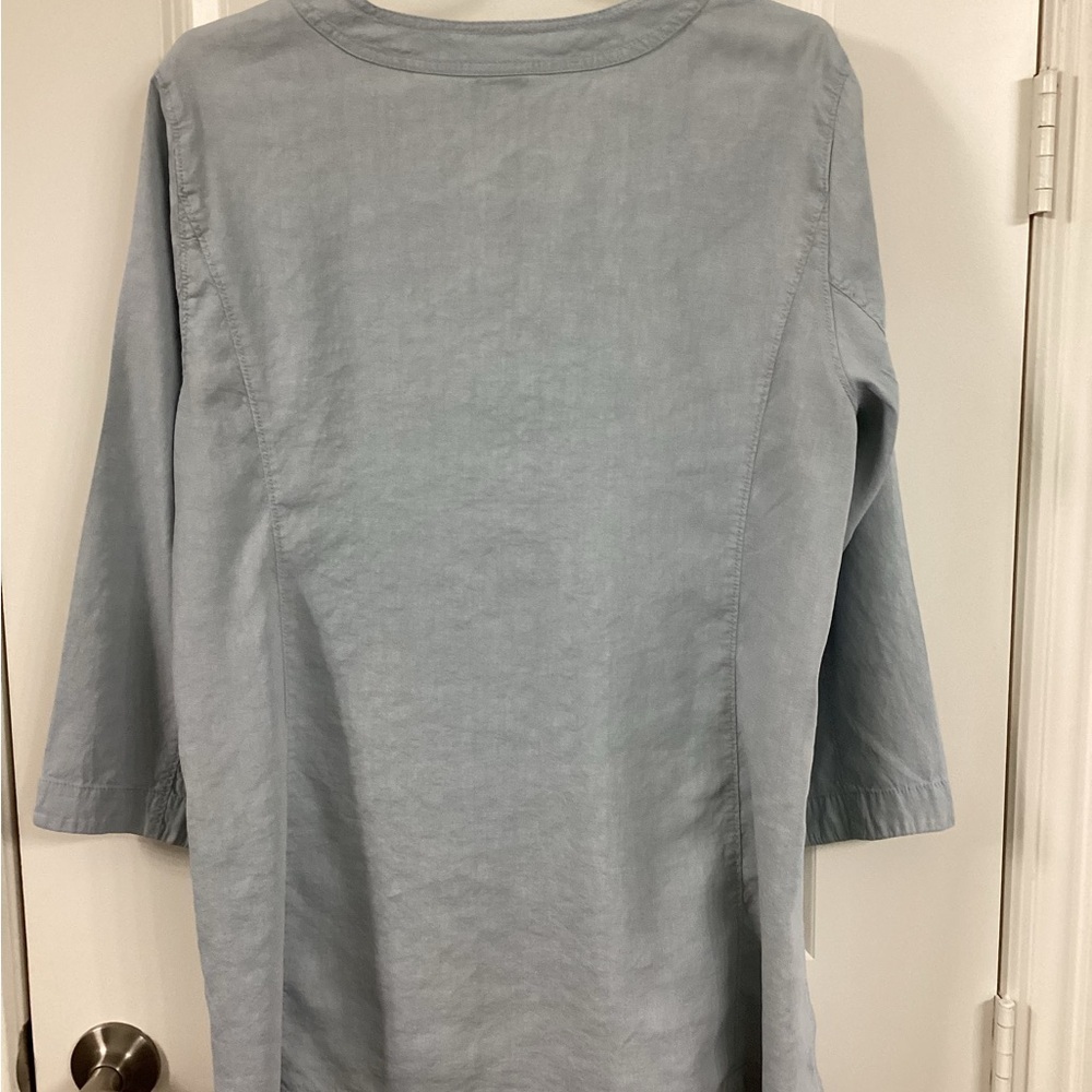 Eileen Fisher Light Blue Jacket - Picture 3 of 5